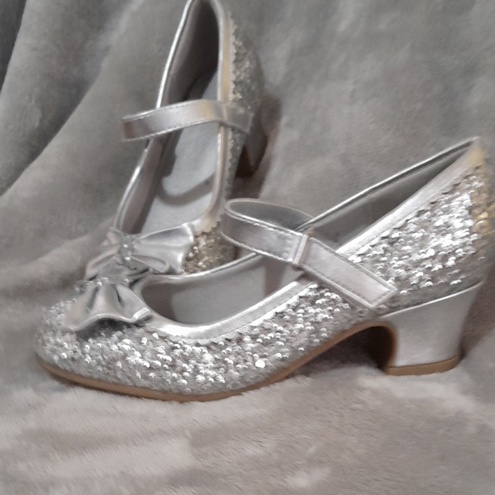 Silver Glitter Mary Jane Heels